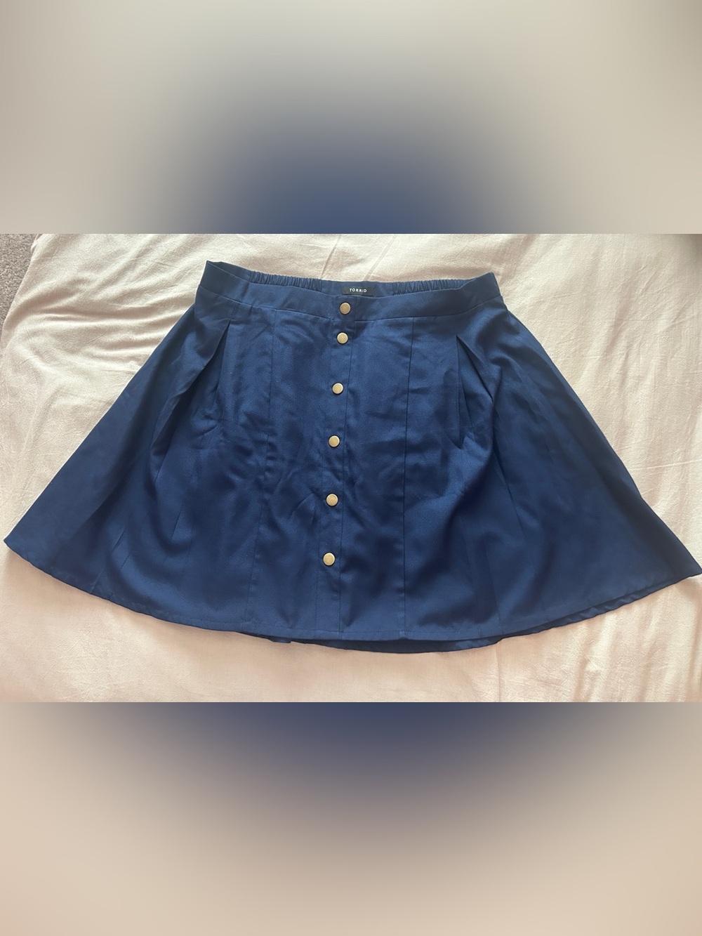 torrid Navy Button-Front Circle Skirt
